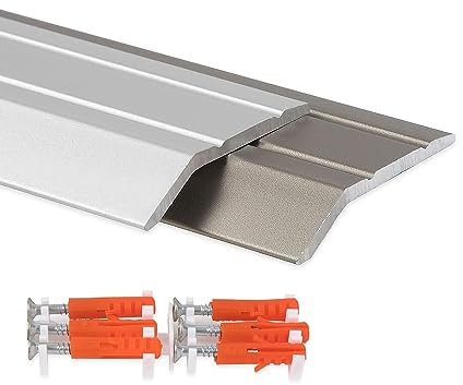 Aluminium End Profile 30 mm x 100 cm - for Organising Thicknesses of 4 - 5 mm - Pre-Drilled Including Fixings - Height Adjustment Profile (Stainless Steel - Matte)