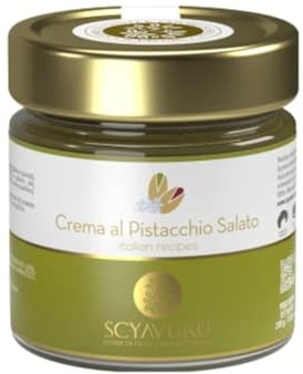 Scyavuru Crema de pistacho salado, crema de pistacho siciliano de calidad, 200 gramos