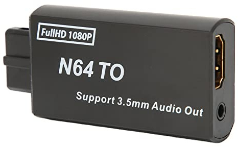 N64 till HDMI-omvandlaradapter, spelvideosignal till HDMI-signaladapter med 3,5 mm gränssnitt, stöd för 1080p-skärm PAL NTSC-videospel