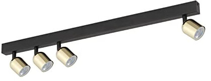 Licht-Erlebnisse Deckenspot Metall 4-flammig 94 cm lang in Gold Schwarz GU10 Deckenlampe Wohnzimmer Esszimmer