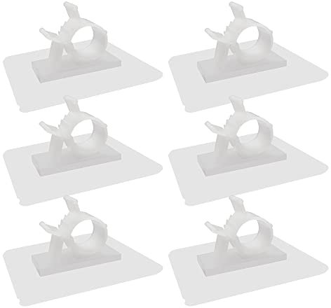 WYAN 6Pcs Hose Clamp,Self Adhesive Hose Clamps,Adjustable Hoses Clips,Multi-Purpose Cable Tidy Clip,for Fixing Bracket of Water Pipe and Gas Pipe(White,13-15mm)