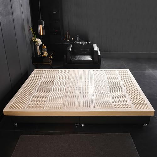 NaKeah Premium Natural Latex Matratze Toper mit Bio -Baumwollabdeckung ohne Gedächtnisschaum Futon Matratze Topper, Hilfe bei Schulter und Rückenschmerzen,5cm,100x190cm