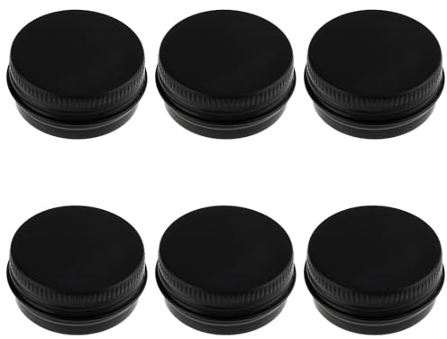 WLLHYF 6 Pack 0.5 oz Metal Round Aluminum Tin Jar Containers with Screw Lid Leak Mini Proof Refillable Bottle Salve Tins Lip Balm Lotion Spice Cream Box for Cosmetic