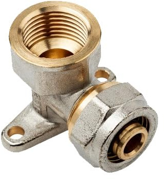 Suinga Codo con soporte 1/2 para Tubo multicapa de compresion 16 mm, sin necesidad de maquina prensadora, gris.