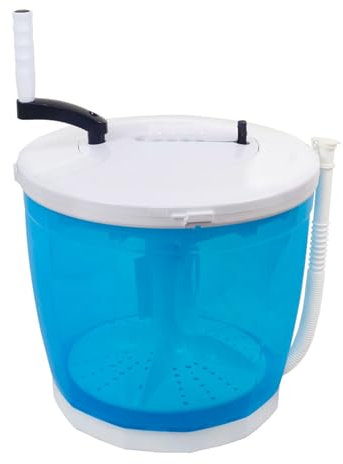 TPLLPK Portable Manual Washing Machine, Hand Cranked Non-Electric Top Washer with Detachable Dehydration Basket, 600rpm, Washer and Spin Dryer, for Dormitory, Apartment, Camping