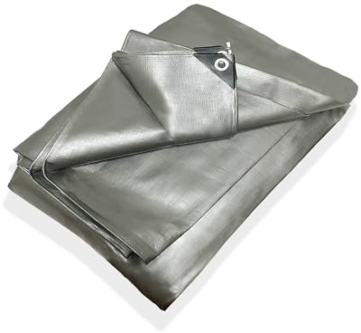 Telo impermeabile da Esterno 8x12 mt 260 gr/m² | Telone Occhiellato In Polietilene Rinforzato Antistrappo con Occhielli Antiruggine, Angoli Rinforzati e Corda Perimetrale