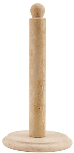 SPESHSTONES Porta asciugamani di carta in travertino, 31,5 cm, organizer per asciugamani di carta da cucina, supporto autoportante per rotolo di carta igienica per decorazione del bagno