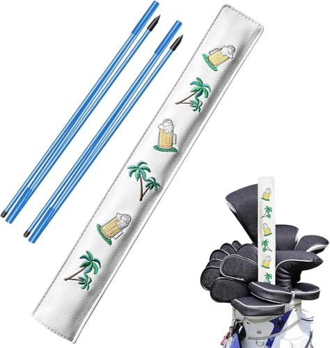 Golf Alignment Sticks Richtungsanzeige 2 Stück mit Abdeckung, Klappbar Golfübungsstangen mit Durchsichtigem Aufbewahrungsrohr, Tragbar Golf Ausrichtungsstab zum Zielen Putten Trainer (Blau)