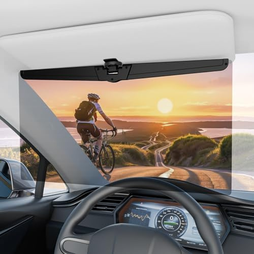 Veharvim Sun Visor Extender for Cars UV400 Polarized Car Visor Extender Adjustable Car Visor Clip Universal (Large Size (1 Pack)