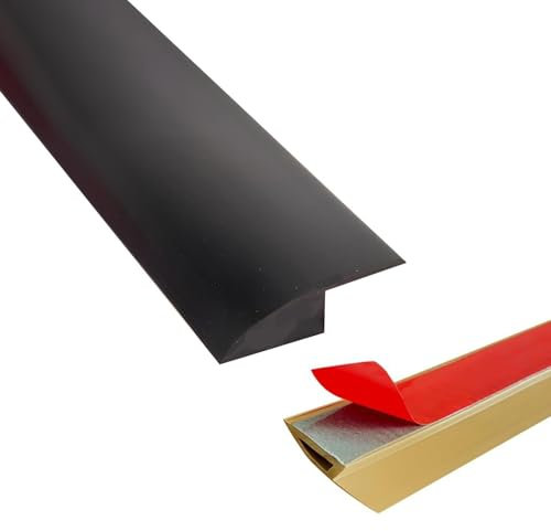 Übergangsprofil Selbstklebend, PVC Leiste Abdeckleisten, Boden-Übergangsstreifen Zum Abziehen Und Aufkleben, Abschluss Übergangsprofil Höhenausgleich Für Teppich Boden(Black,3.5*100cm/1.38*39.4in)