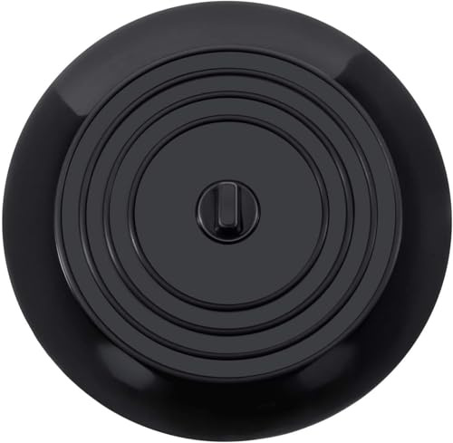 Large Silicone Tub Stopper,6 inches Drain Plug Stopper Flat Suction Cover for Bathtub Kitchen Bathroom Accessories (Black)