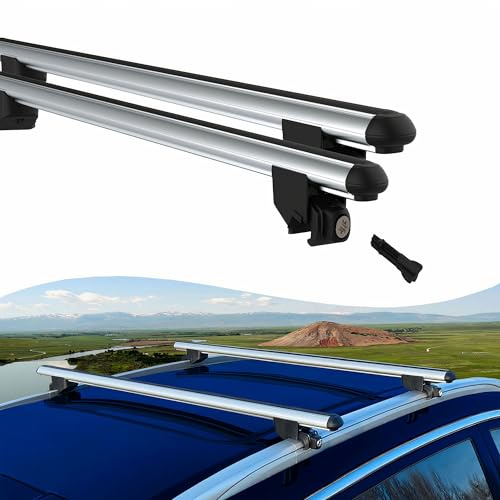 Roof Rack Cross Bars For Mitsubishi Outlander 2013-2020 Flush Rails Grey | Axenture Aluminium Roof Bars, Set of 2, 75 kg Dynamic Load, T-Slot for Roof Boxes, Bikes, Kayaks & Luggage