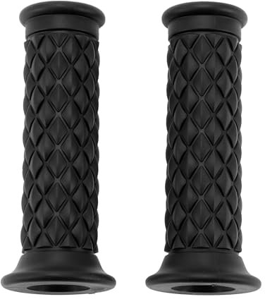 Hihaha 7/8 22mm 15/16 24mm Universal Motorcycle Hand Grips Cover Non Slip Rubber Handlebar Grips for Motorcycle Scooter Bicycle ATV Black 1pair