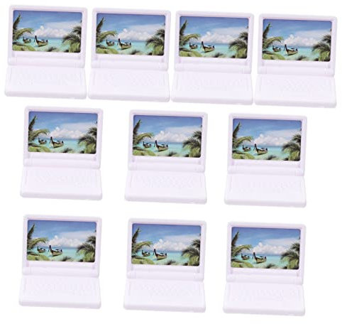 Toddmomy 10pcs Mini Doll House Laptop Computer Models Creative Micro Landscape Decorations for Lightweight Plastic for Diy Scenes and House Decor