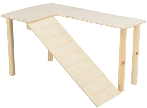 Plattform mit Rampe, Mäuse/Hamster, Holz, 47 × 25 × 30 cm