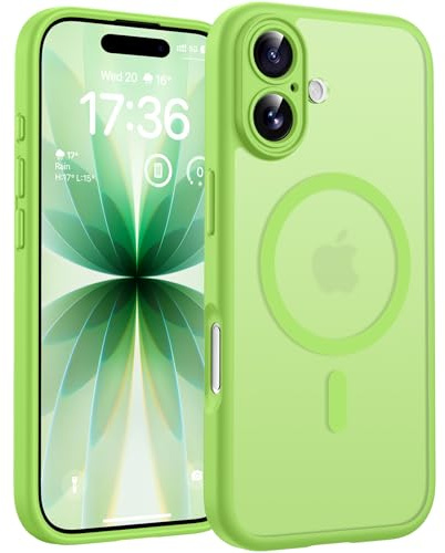 TOCOL für iPhone 17 Hülle, Kompatibel mit MagSafe, Matt Grün | Eingebauter Magnetring, Vollständiger Kameraschutz, Militärschutz Stoßfest Kratzfest Haltbarkeit, Durchscheinend Rückseite