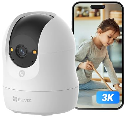 EZVIZ C6N G1 3K Telecamera Wi-Fi Interno, 5MP Videocamera Sorveglianza Interno Pan/Tilt/Zoom, Rilevamento di Persone, Visione Notturna a Colori con WDR, Chiamata Bidirezionale, WiFi 2.4Ghz