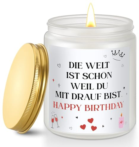 Yimomoyi Geburtstagsgeschenk für Frauen, Kerze aus Geschenke zur Geburt für Frau Freundin Mama Schwester Tochter, Beste Freundin Geburtstag Geschenk, Lavendelduft Kerzen im Glas, 7 Oz