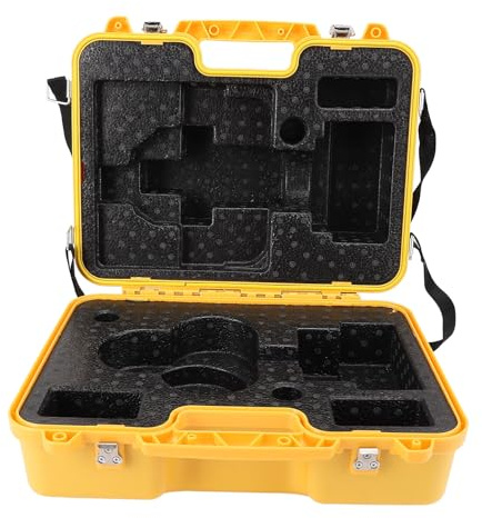 Surveying Instrument Carrying Case Durable Lightweight Portable Storage Organizer Box for Total Station Theodolite Level Prism Set Professional Surveyors HCPS01 Yellow