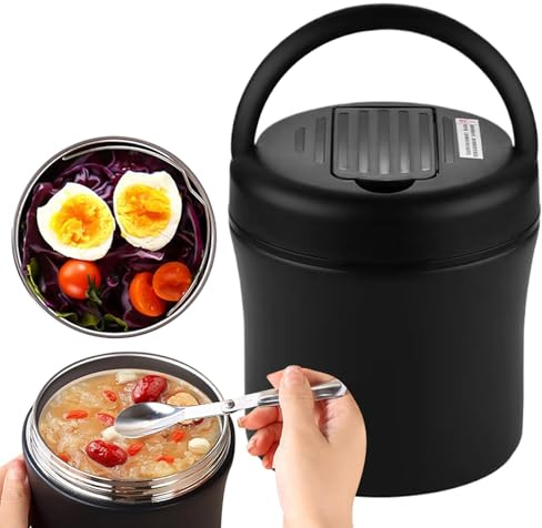 Renchey Isolierter Essensbehälter,1.2L Isolierbox Warmhaltebox für Essen Mittagessen - Edelstahl Aufbewahrungsdose Dicht Für Suppe Salat,Für Outdoor Angeln Büro Schule Picknick Reise Camping Snack
