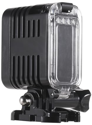 Yechiry Lampe Vidéo LED pour Plongée sous-Marine, 30m, 5500-6000K, 300Lux, Grand Angle, 6 Modes d'éclairage, Batterie Rechargeable, pour Caméras Hero 7-3 + Yi
