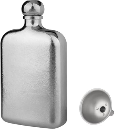 Alomejor Boccetta in Titanio da 230 Ml con Tappo a Vite, Imbuto Incluso, Boccetta da Vino Portatile Ultraleggera per Uomini, Selezione di Salute, Bottiglia per Bevande da Campeggio