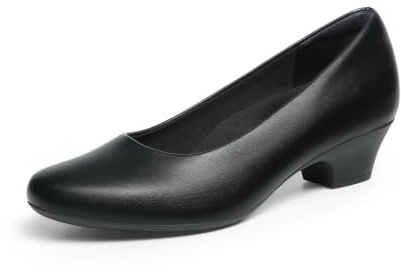 DREAM PAIRS Women's Chunky Heels Comfort Work Pumps | Closed Toe Comfortable Slip On Block Heels Office Wedding Formal Casual Dress Shoes