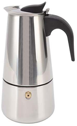 Tomedny Cafetière italienne, cafetière à dessus de cuisinière, cafetière à expresso en acier inoxydable, cafetière à moka avec conception de percolateur pour la maison et le camping en (600 ml)