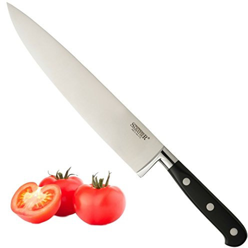 Taylors Eye Witness Sabatier Professional Kitchen Chef Knife - 8in/20cm Full Tang Blade Forged from High Graded Taper Ground Stainless Steel, Triple Rivet Comfort Handle. Sharper for Longer