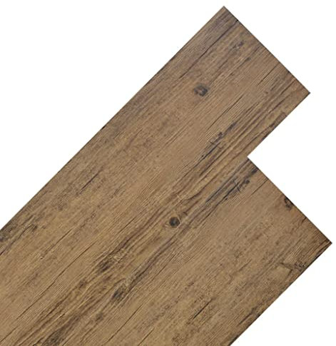 vidaXL Listoni per Pavimentazione in PVC 5,26 m² 2 mm Marrone Noce Pannelli