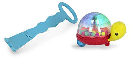 B. toys Baby Spielzeug Schildkröte Lauflernhilfe und Krabbelhilfe, Nachziehspielzeug mit Lichtern – Schiebespielzeug, Motorikspielzeug ab 1 Jahr