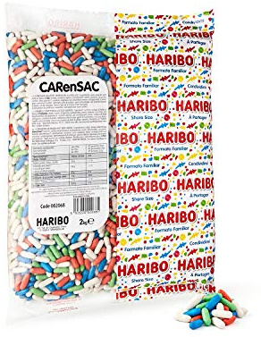 HARIBO - Car En Sac - Bonbons Réglisse - Sans Colorants Artificiels & Sans Gélatine - Sachet Vrac 2 kg