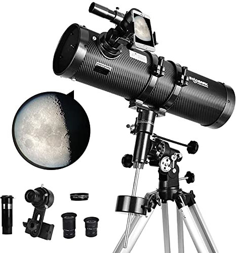 Teleskop 130EQ Newton-Reflektor teleskope für Erwachsene, professionelle Teleskope für Erwachsene Astronomie, kommt mit 1,5X Barlow-Linse Smartphone-Adapter & 13% T Mondfilter