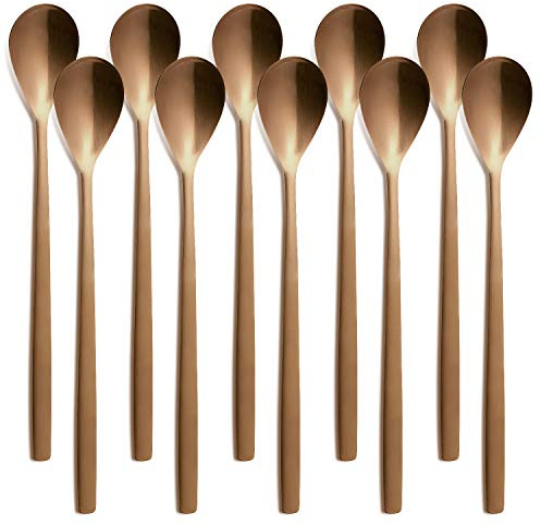 10er SET COMAS 7553 Longdrinklöffel BARCELONA KUPFER Edelstahl 18/10 / PVD-Beschichtung/Kupfer-Finish