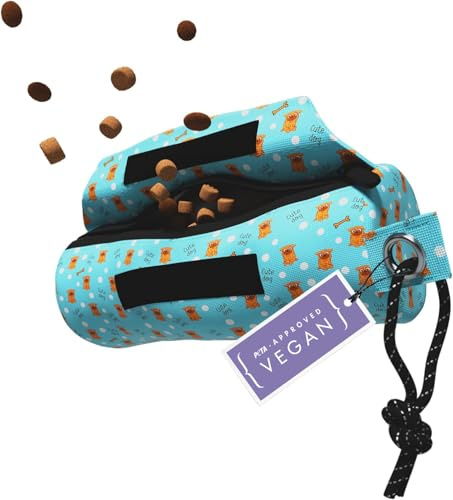 STUCH Futterdummy für Hunde 100% Vegan & PETA zertifiziert – reißfester Apportierbeutel für Nass- & Trockenfutter – wasserdicht & waschbar – Trainingsdummy für Hundetraining & Rückruf (Türkis)