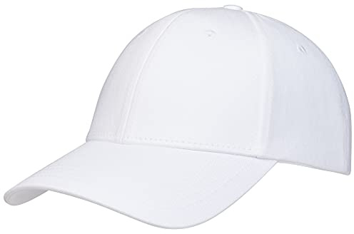 Pembroke® Basecap, Classic Baseball Cap, 100% Baumwolle, Damen und Herren, Einfarbig, Weiß, Größenverstellbar