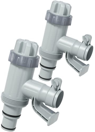 Deeroll Pool Plunger Valve Plus for Above Ground Pool - 2-in-1 Plunger Valve Replacement Parts, Pool Accessories, 1/4 Inch Pool Pipe Holder with Plunger Valve(2PCS)
