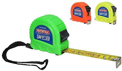 Faithfull FAITM519MI - Metro a nastro a doppia chiusura, 5 m