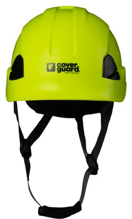 COVERGUARD Casque de Travail en Hauteur Altai Pro Jaune Fluo, Coque ABS et jugulaire 3 Points, EN397 / EN50365 / -30° - Protection EPI