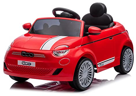 TURBO CHALLENGE - Fiat 500 - Portatore Elettrico - 119220 - Auto Telecomandata - Rossa - Max 30 kg - Plastica - Batterie Ricaricabili e Pile Non Incluse - Dai 3 ai 6 Anni