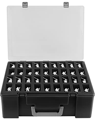 RISOU Miniatur Spielzeug Organizer,108 Slot Modell Mini Spielzeug Tragetasche, kompatibel mit Warhammer 40k, Dungeons & Dragons. (Schwarz), RU-SCSLH-EU