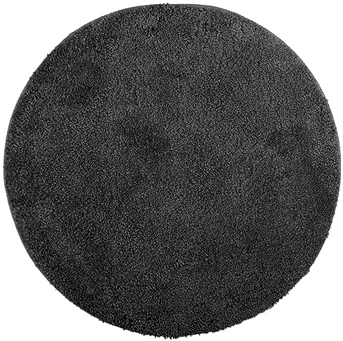 Brandsseller Tapis de Bain Ø 60 cm Tapis de Salle de Bain Paillasson de Salle de Bain Rond Chenille antidérapant Absorbant Lavable en Machine - Noir