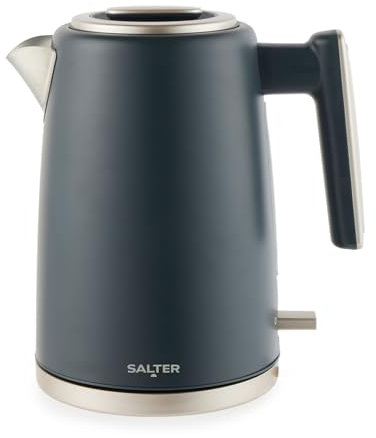 Salter Marino Electric 1.7L Cordless Kettle – Rapid Boil 3KW, Blue, Removable Washable Anti-scale Filter, 360° Swivel Base, Pull Off Lid, Boil Dry Sensor, Auto Shut Off, Brushed Matt Finish