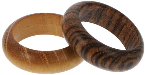 Lurrose 2 Pièces Artisanat En Bois Bagues En Bois Bandes De Fiançailles De Mariage Proposition Anneaux Femmes Bagues Assorties Mariée Et Marié Jeune Marié Anneau De Course Romantique