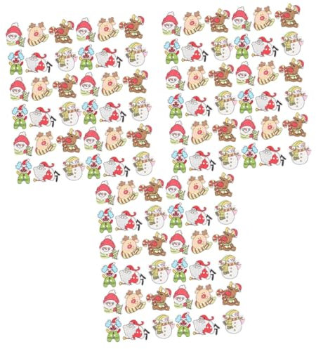 Tofficu 150 Stück Weihnachts Holzknöpfe Bemalte Weihnachtsknöpfe Kunsthandwerksknöpfe Holz Weihnachtsknöpfe DIY Nähknöpfe DIY Bastelknöpfe 2 Loch Knöpfe Weihnachts Nähknopf