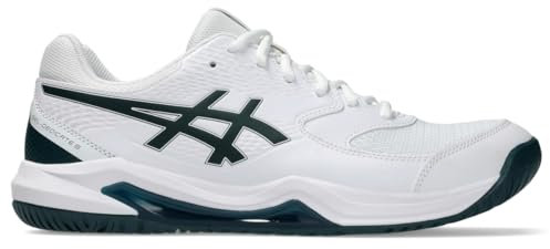 ASICS Men's Gel-Dedicate 8 Tennis Shoes, 12, White/Saxon Green