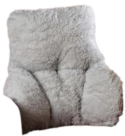 Easylife NHS Back Support Cushion (Grey Fleece). Lumbar Support for Office Chair, Garden Chair or Armchair (H63 x D30 x W40-60cm). Machine Washable Seat, Office Cushion - Fully Guaranteed