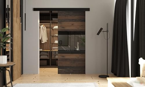 KIER FURNITURE Schiebetüren LUMBA DUO – Schiebetür Komplettset Schiene Komplettset Mit Tür – Zimmertüren Mit Zarge Komplett - 96x205x1,6cm - Old Style