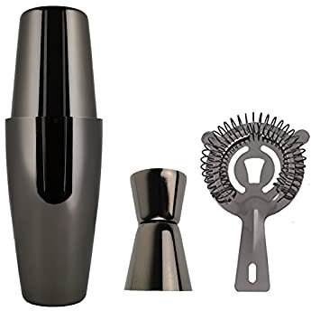 YYBDENL Mezclador de Vino Coctelera de cóctel Sistema de Acero Inoxidable Boston Shaker Home Bartending Kit Martini Cocktail Shaker for Mezing Margarita, Manhattan Coctelera(B)