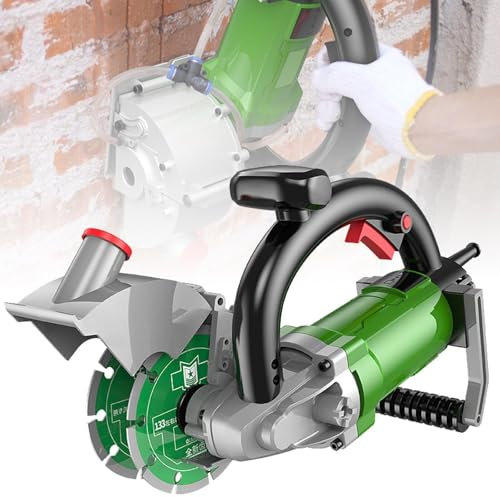 Macchina scanalatrice elettrica a doppia lama - Larghezza 6-50 mm + Profondità 37/39/50 mm, macchina scanalatrice ad angolo retto antipolvere con una sola mano(133mm)